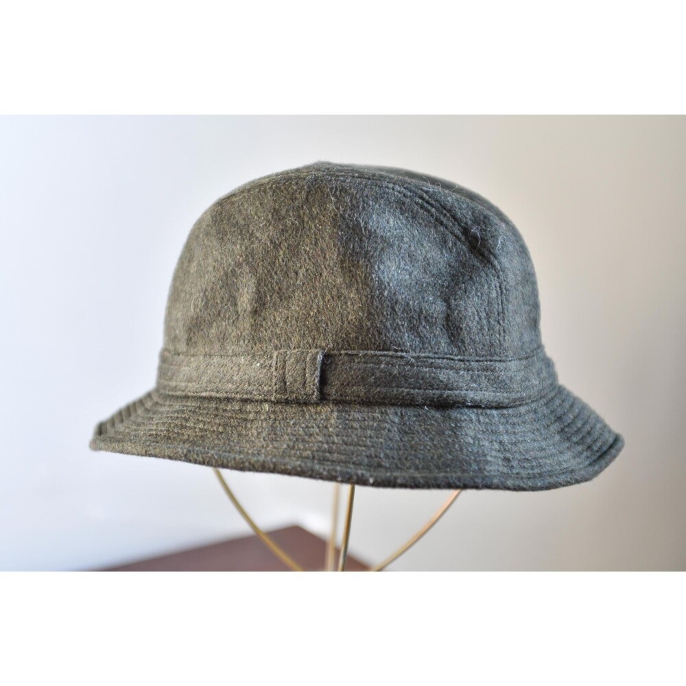 Vintage Burberrys Loden Wool Bucket Hat Green Made in Italy Size L Walking Hat